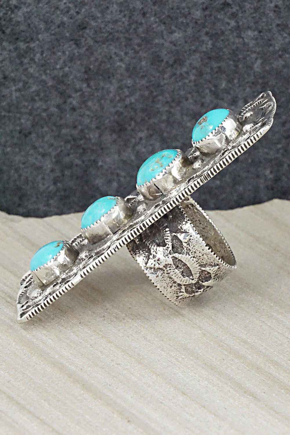 Turquoise & Sterling Silver Ring - Delbert Arviso - Size 9.5