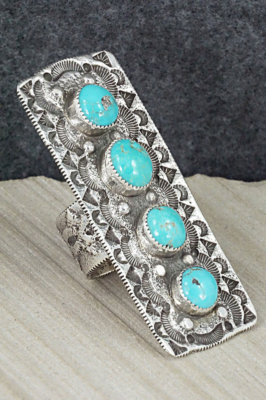 Turquoise & Sterling Silver Ring - Delbert Arviso - Size 9.5