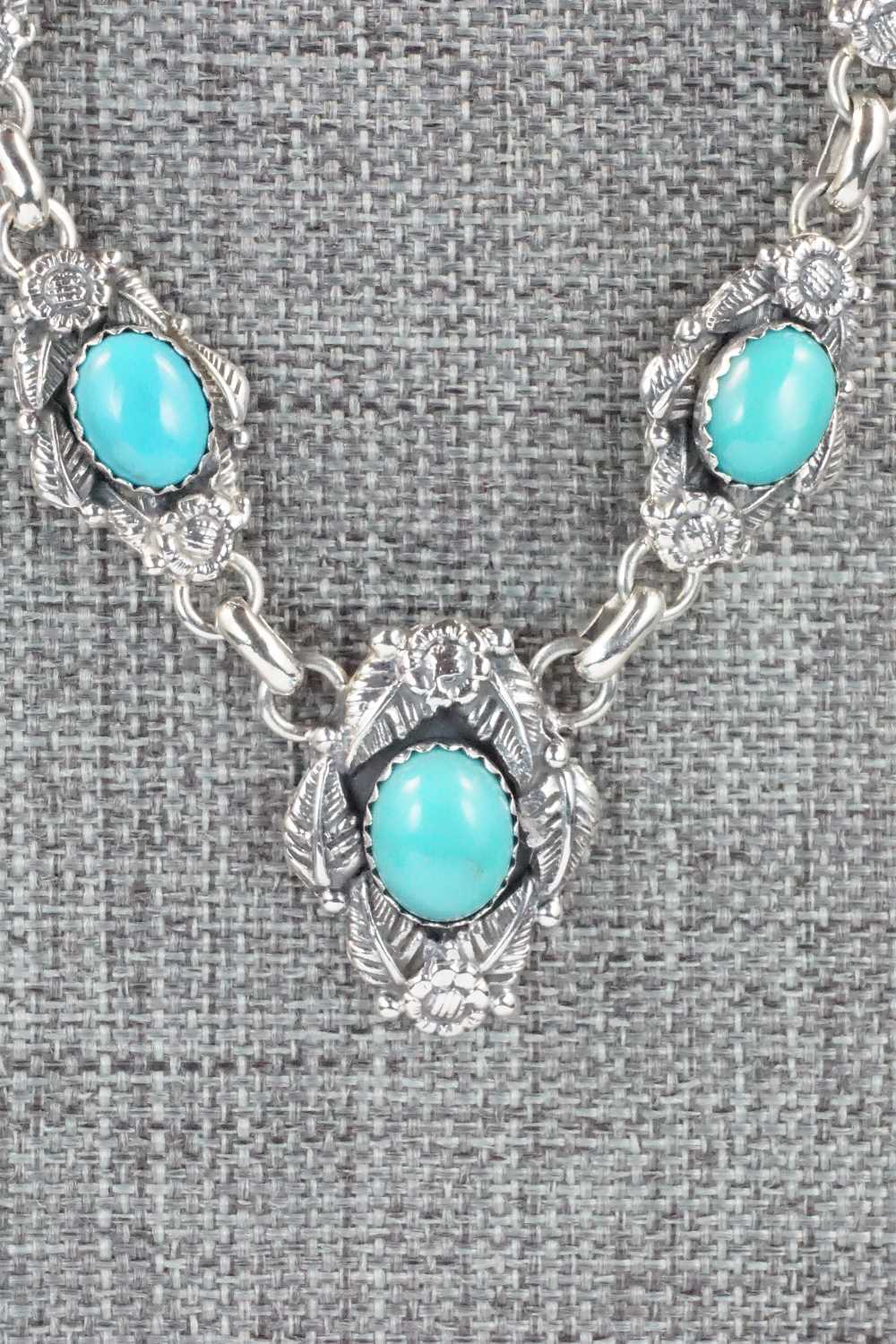 Turquoise & Sterling Silver Necklace and Earrings Set - Roie Jaque