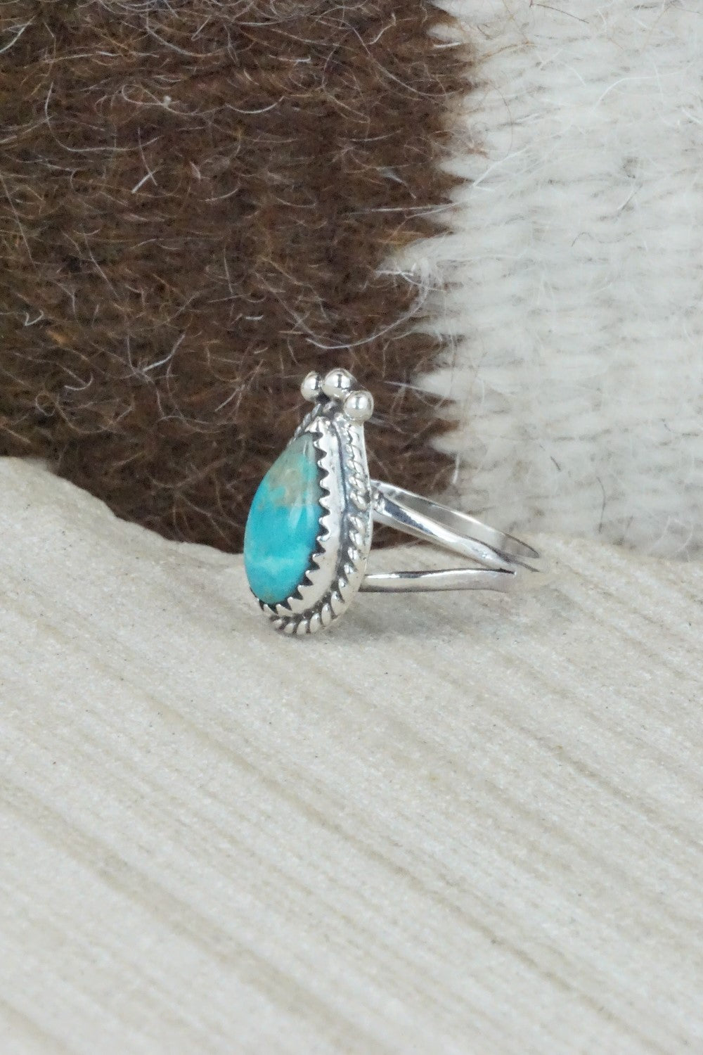 Turquoise & Sterling Silver Ring - Alice Rose Saunders - Size 6