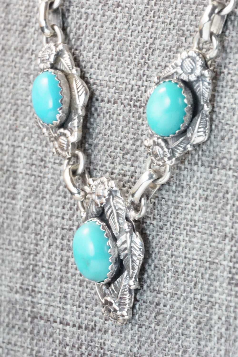 Turquoise & Sterling Silver Necklace and Earrings Set - Roie Jaque