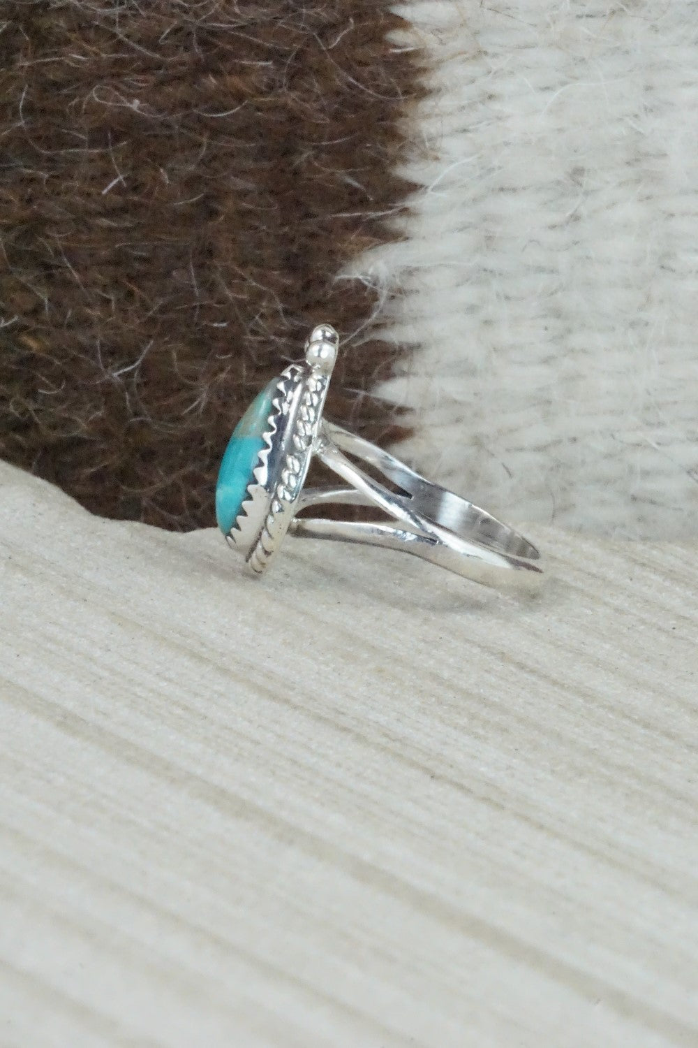 Turquoise & Sterling Silver Ring - Alice Rose Saunders - Size 6