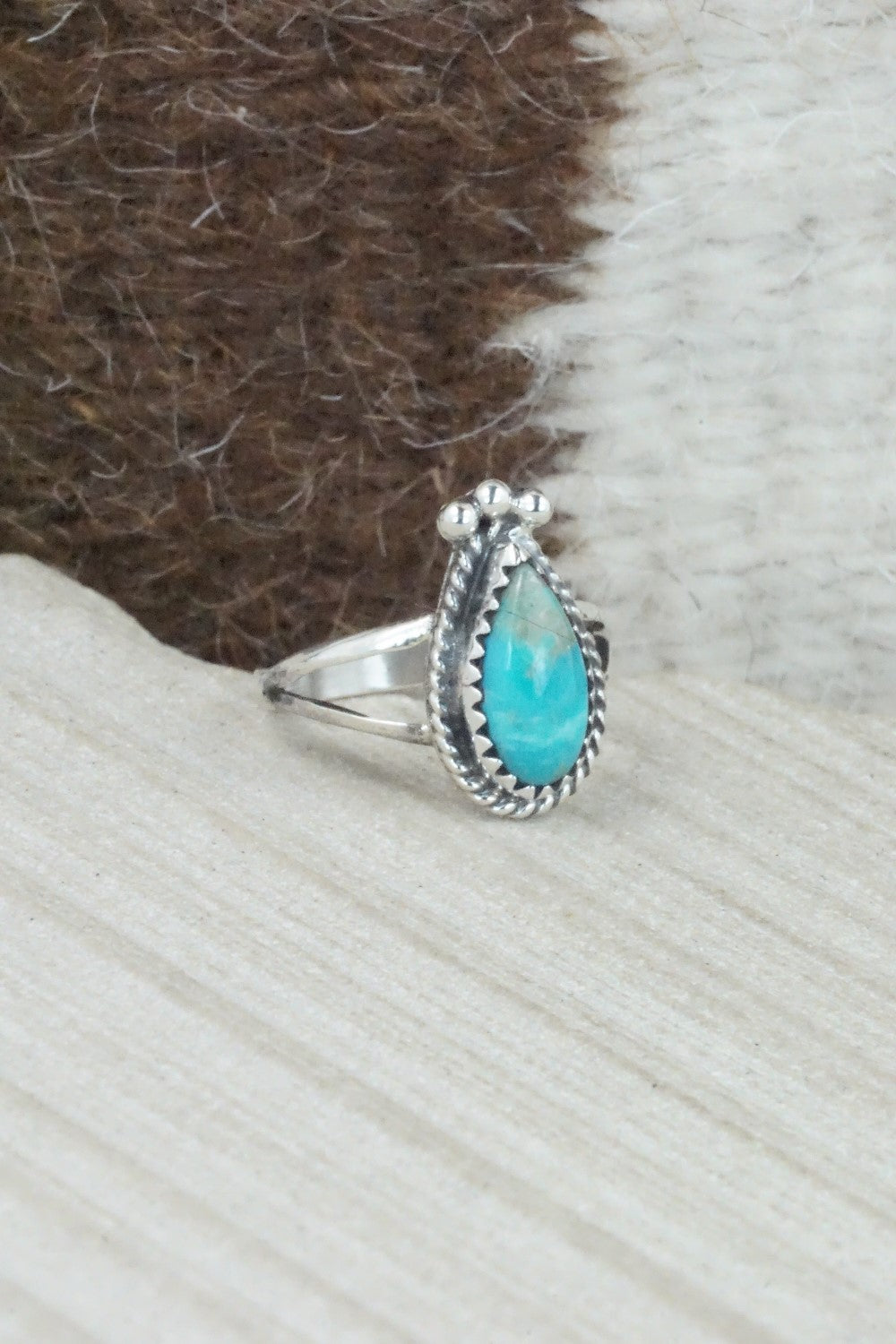 Turquoise & Sterling Silver Ring - Alice Rose Saunders - Size 6