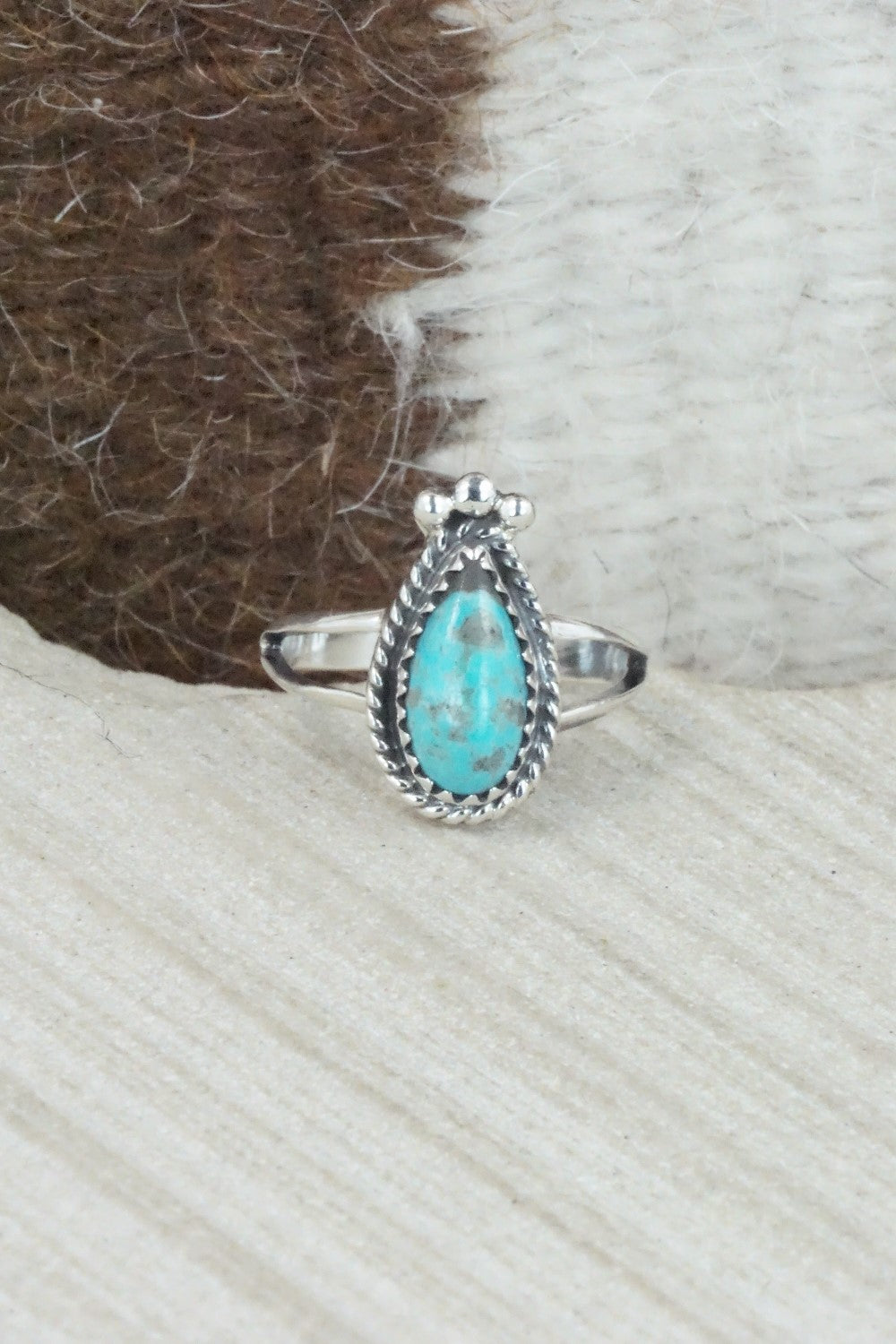 Turquoise & Sterling Silver Ring - Alice Rose Saunders - Size 6.75