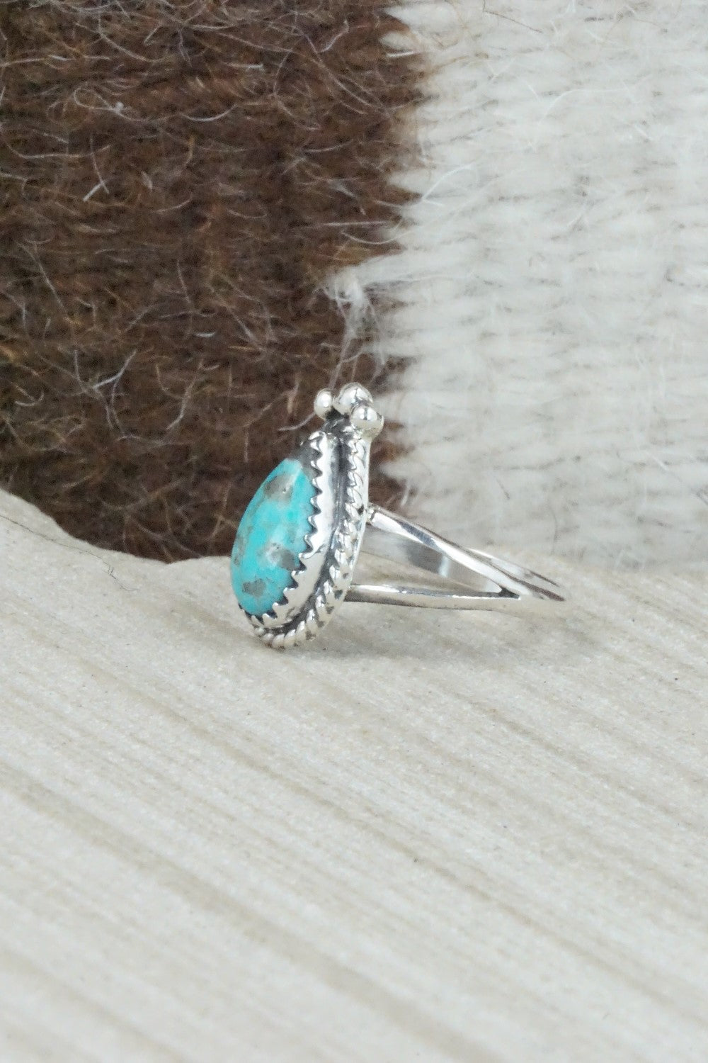 Turquoise & Sterling Silver Ring - Alice Rose Saunders - Size 6.75