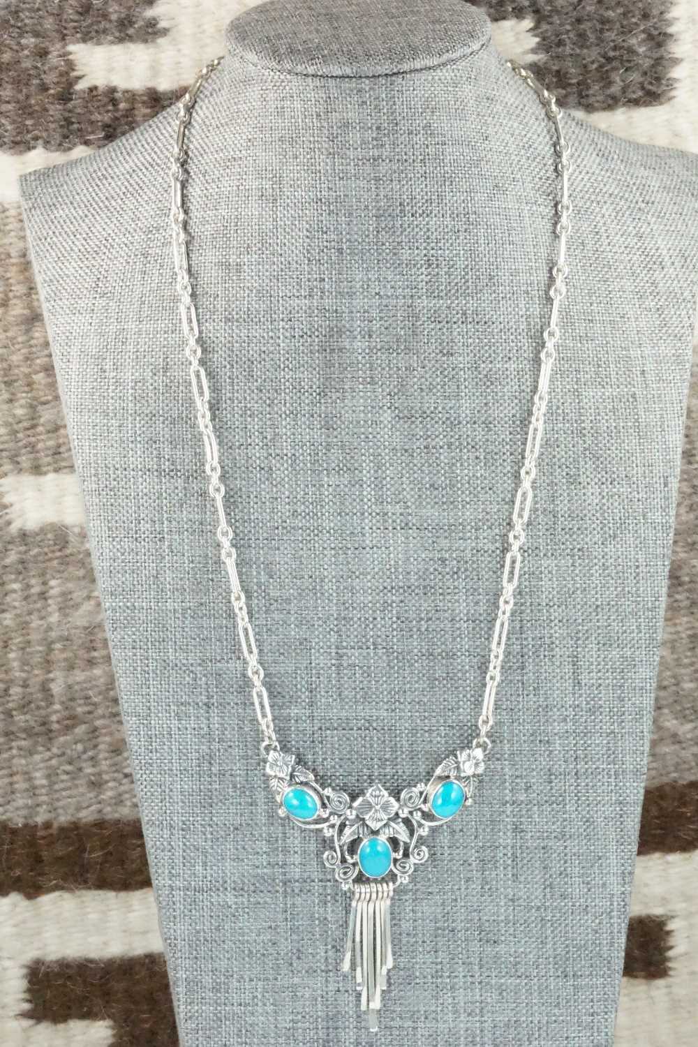 Turquoise & Sterling Silver Necklace - Roie Jaque