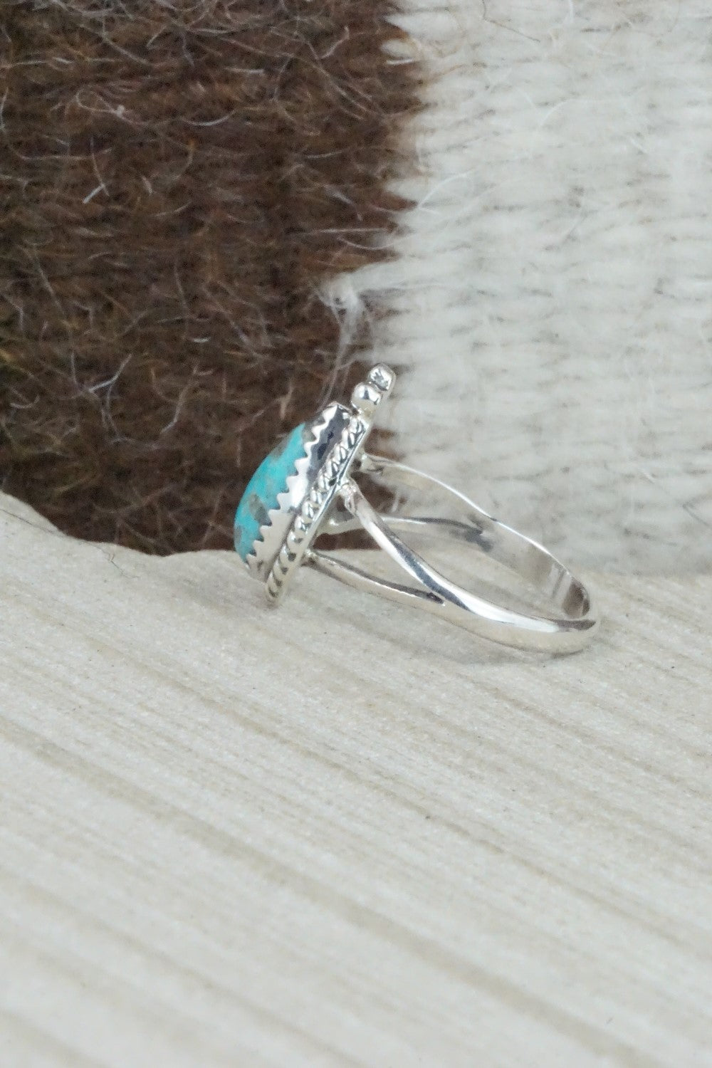 Turquoise & Sterling Silver Ring - Alice Rose Saunders - Size 6.75