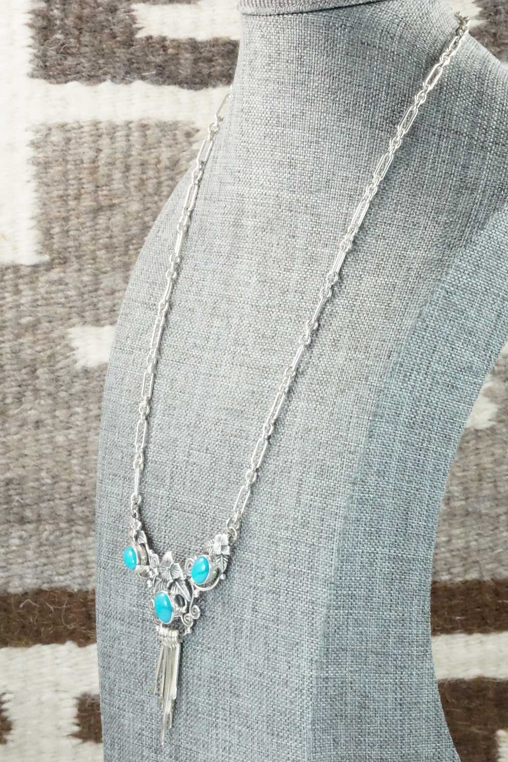 Turquoise & Sterling Silver Necklace - Roie Jaque