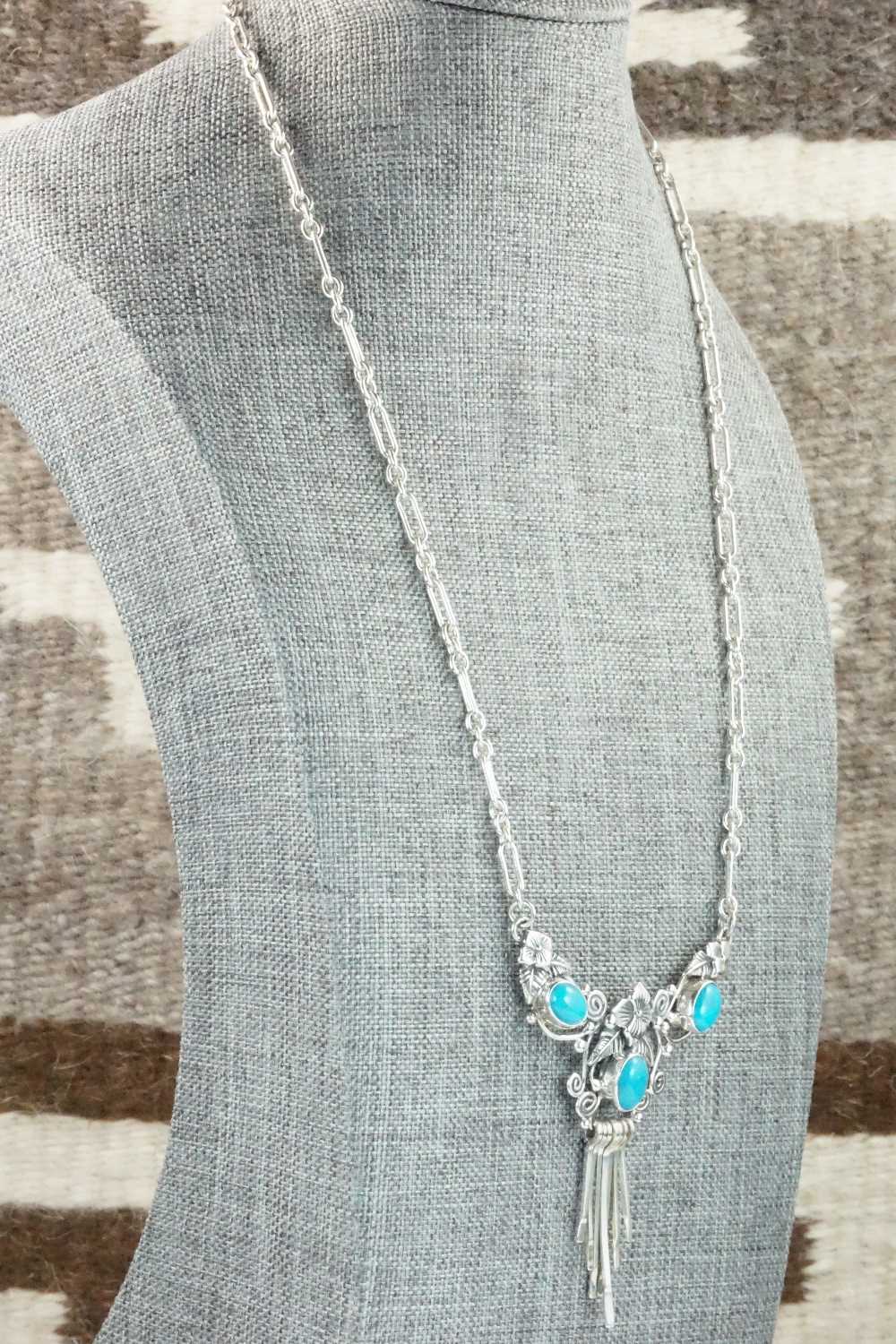 Turquoise & Sterling Silver Necklace - Roie Jaque