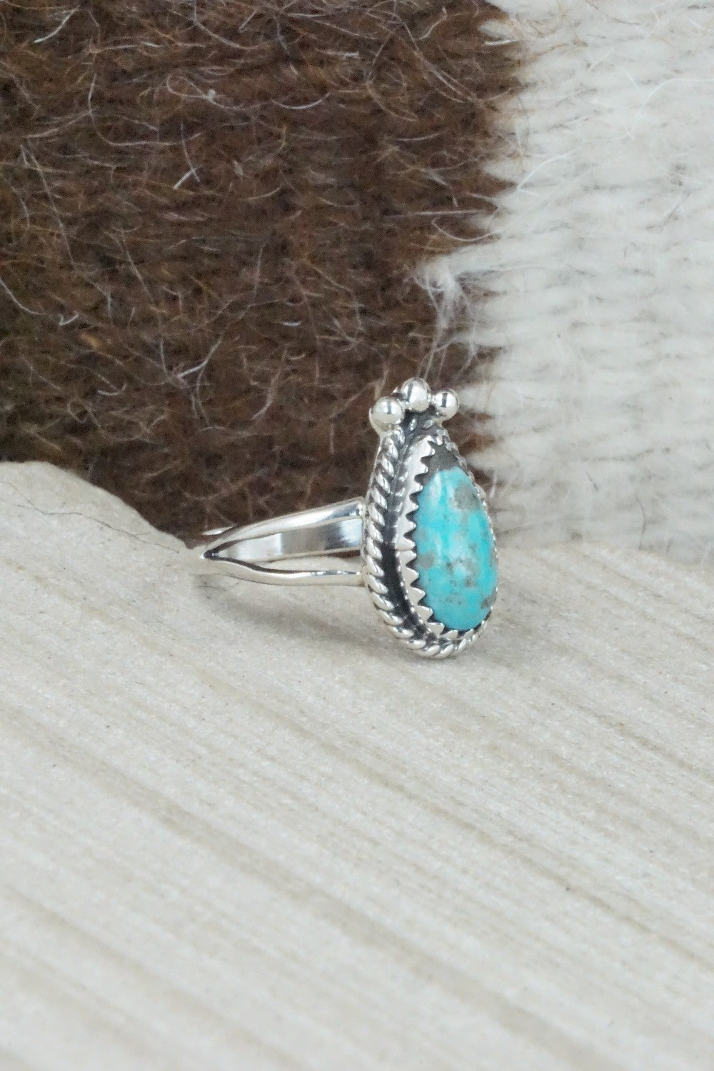 Turquoise & Sterling Silver Ring - Alice Rose Saunders - Size 6.75