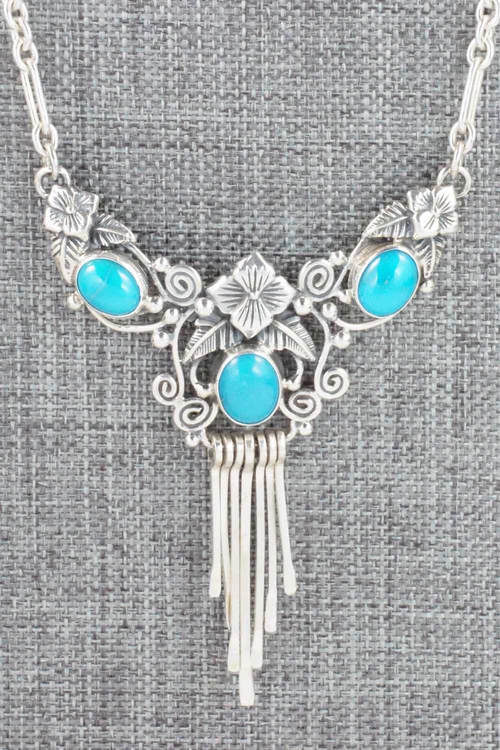 Turquoise & Sterling Silver Necklace - Roie Jaque