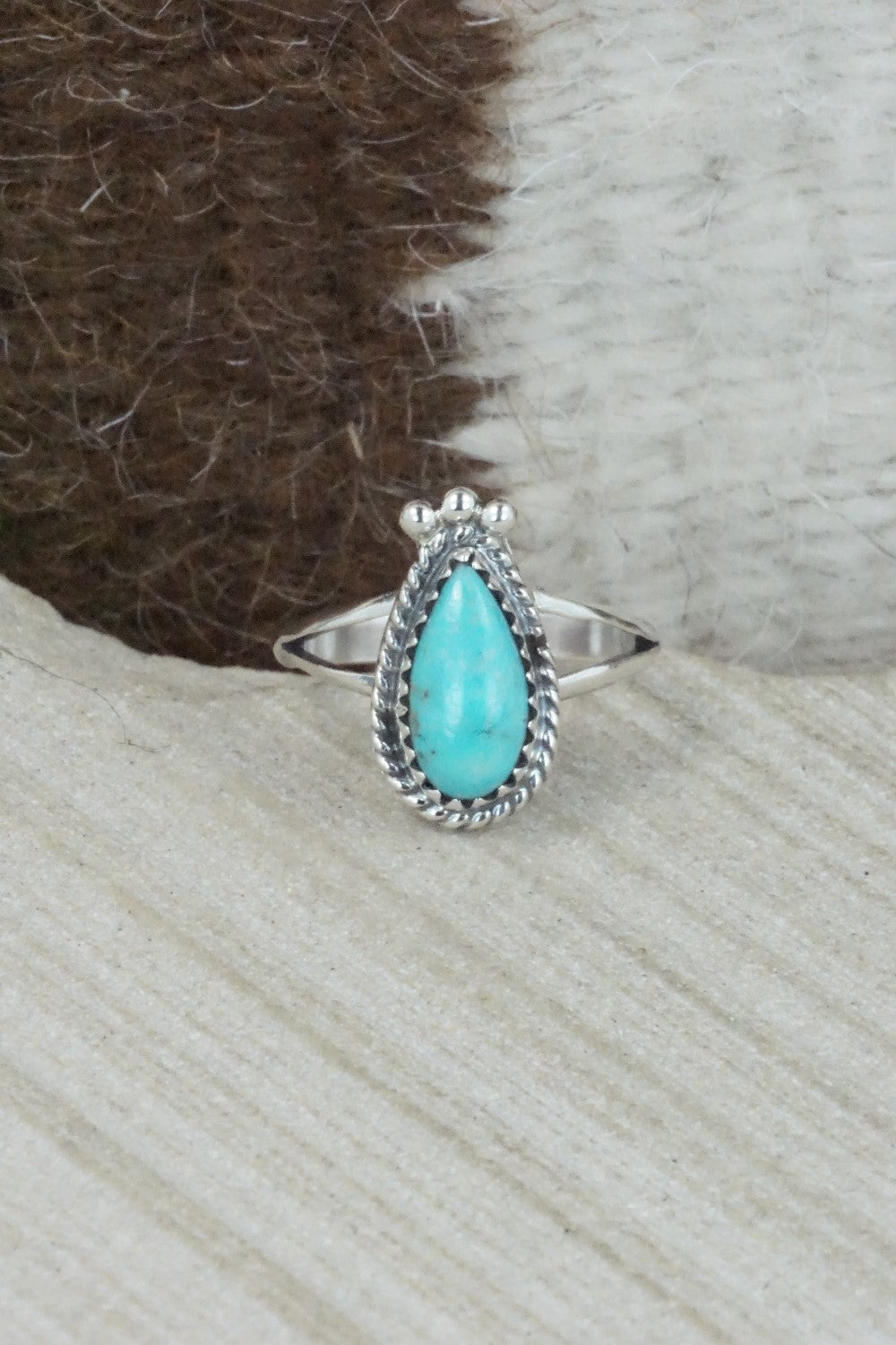Turquoise & Sterling Silver Ring - Alice Rose Saunders - Size 7