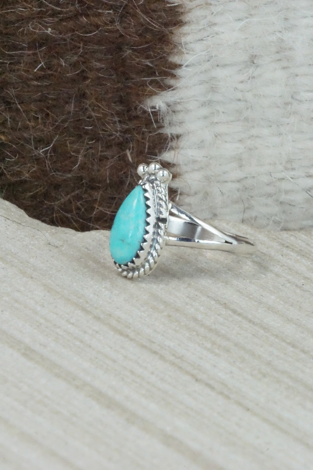 Turquoise & Sterling Silver Ring - Alice Rose Saunders - Size 7