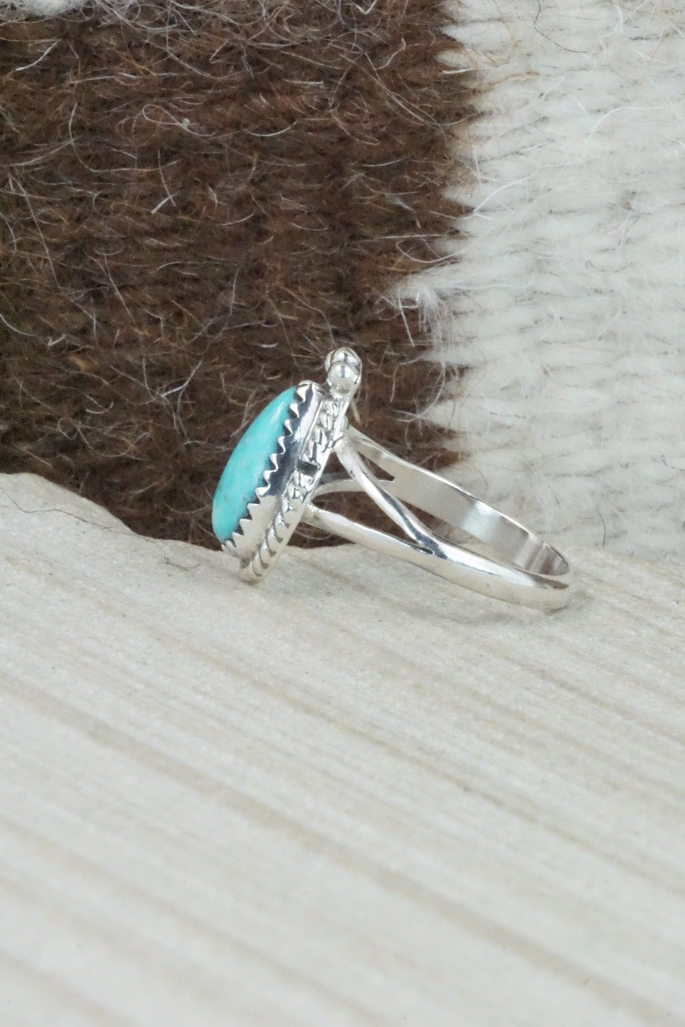 Turquoise & Sterling Silver Ring - Alice Rose Saunders - Size 7