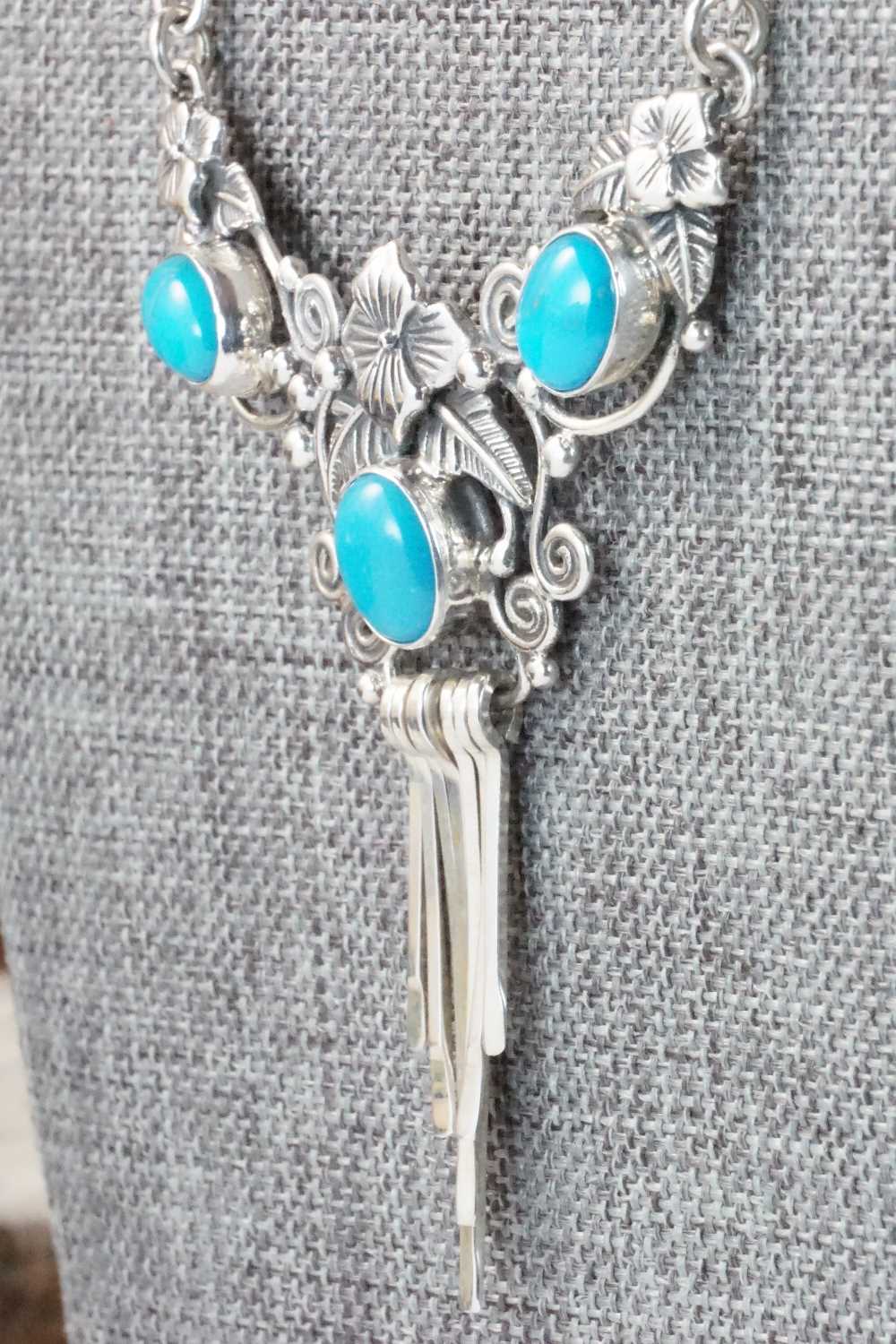 Turquoise & Sterling Silver Necklace - Roie Jaque