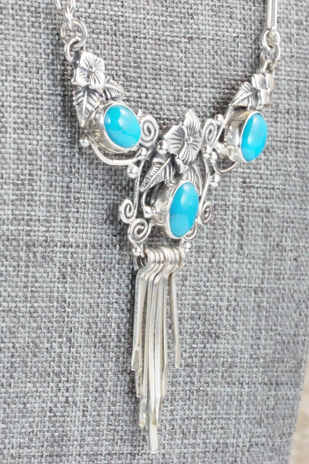 Turquoise & Sterling Silver Necklace - Roie Jaque