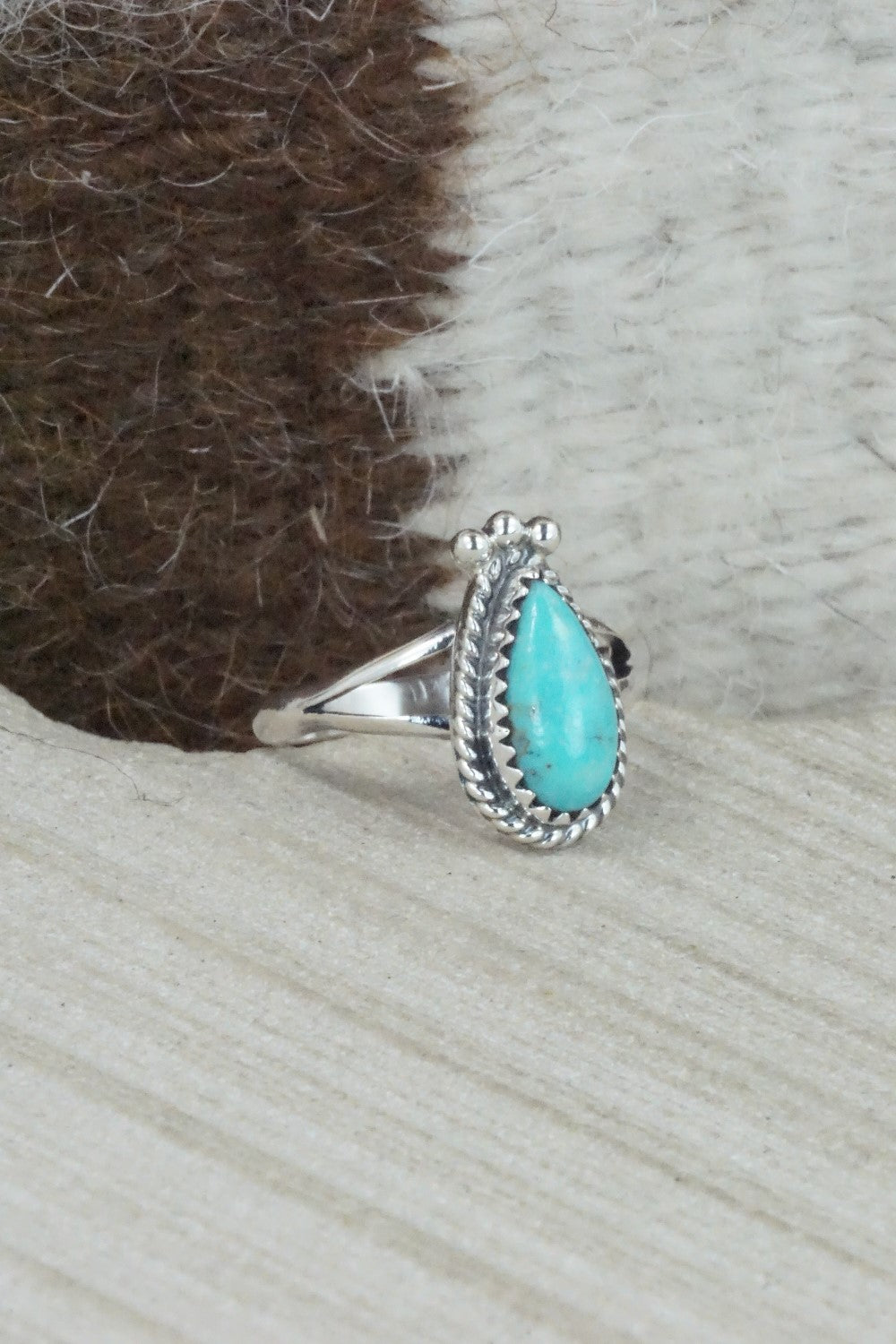 Turquoise & Sterling Silver Ring - Alice Rose Saunders - Size 7