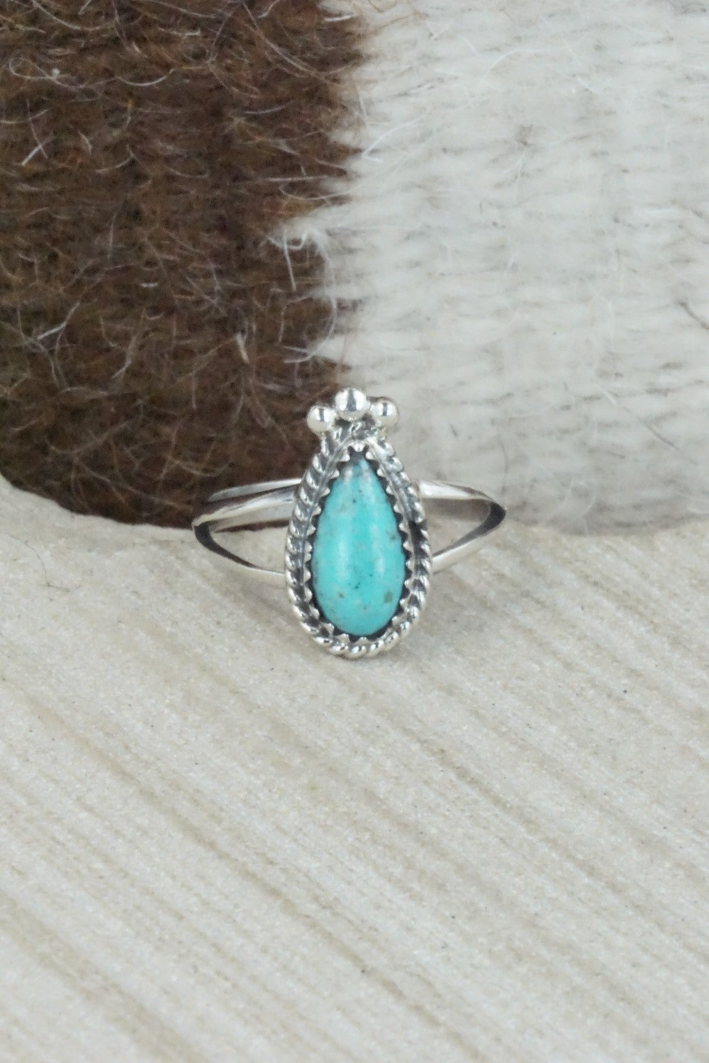 Turquoise & Sterling Silver Ring - Alice Rose Saunders - Size 7.75