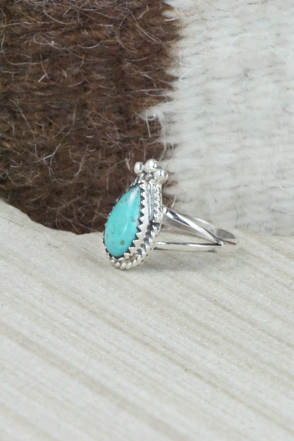Turquoise & Sterling Silver Ring - Alice Rose Saunders - Size 7.75