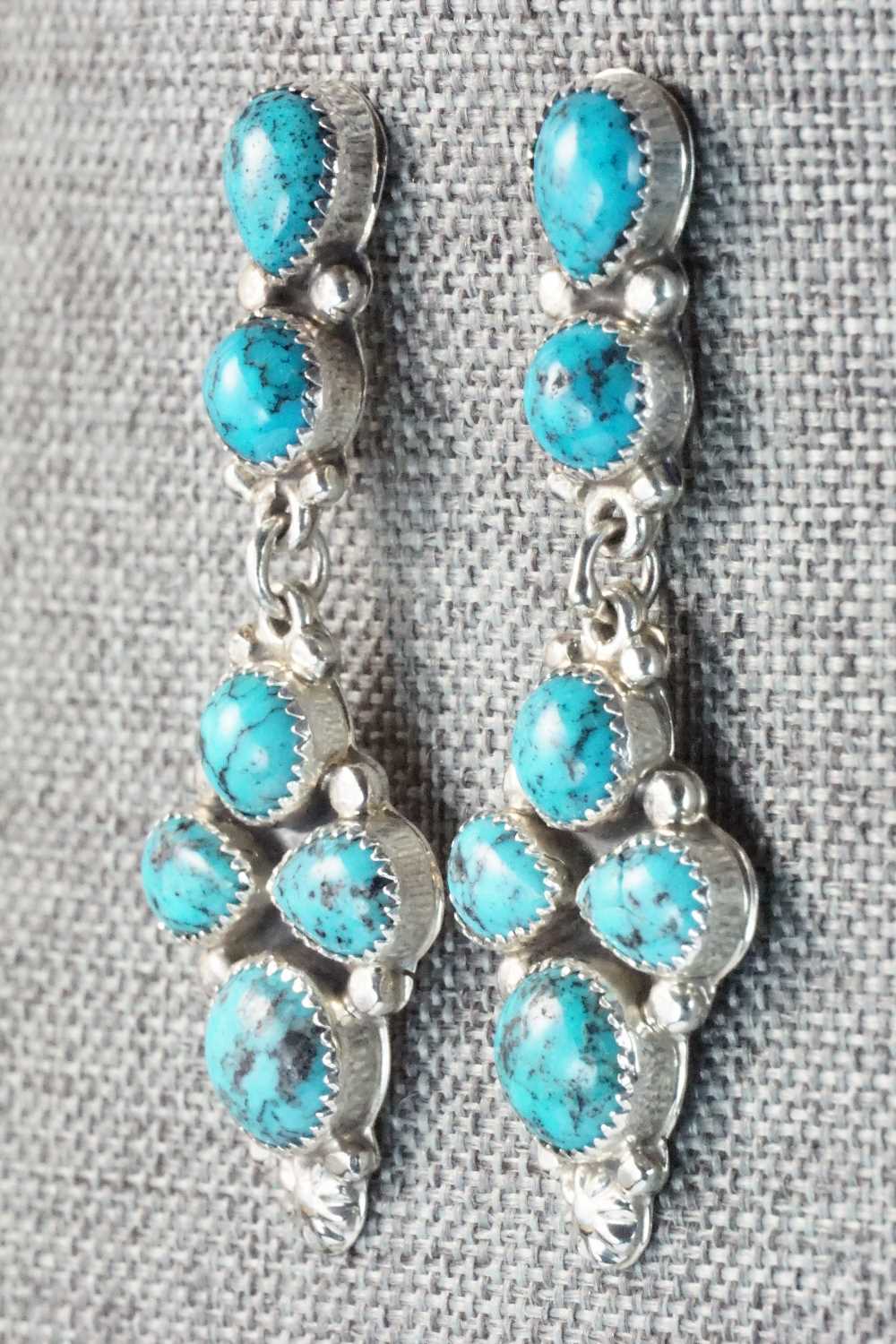 Turquoise & Sterling Silver Earrings - Roie Jaque