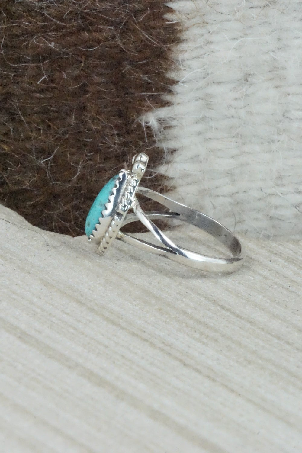 Turquoise & Sterling Silver Ring - Alice Rose Saunders - Size 7.75