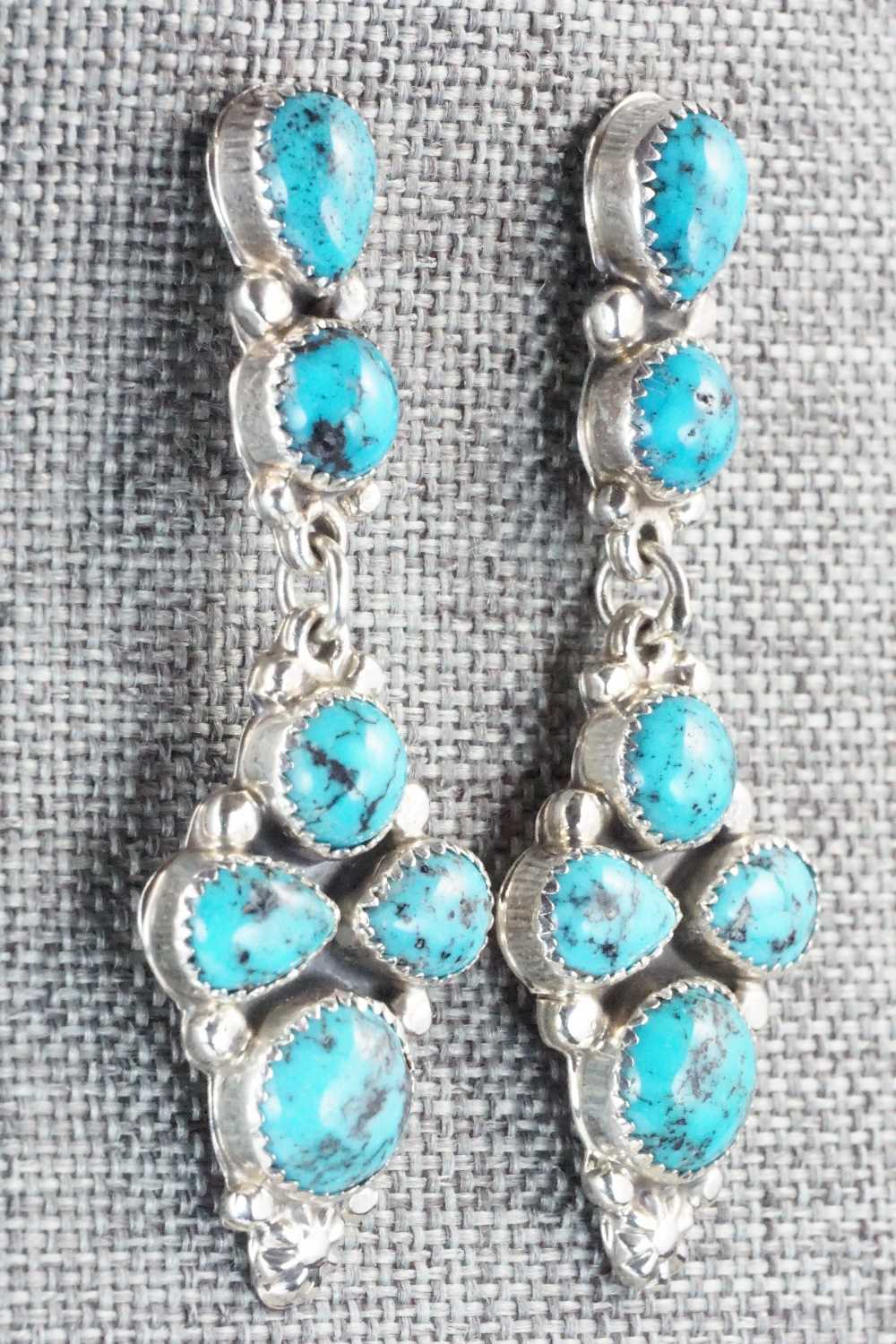 Turquoise & Sterling Silver Earrings - Roie Jaque
