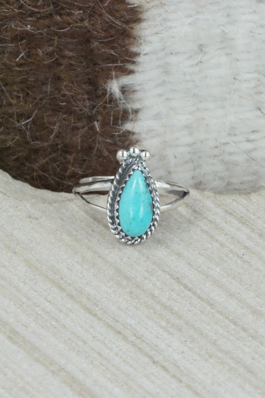 Turquoise & Sterling Silver Ring - Alice Rose Saunders - Size 7.75