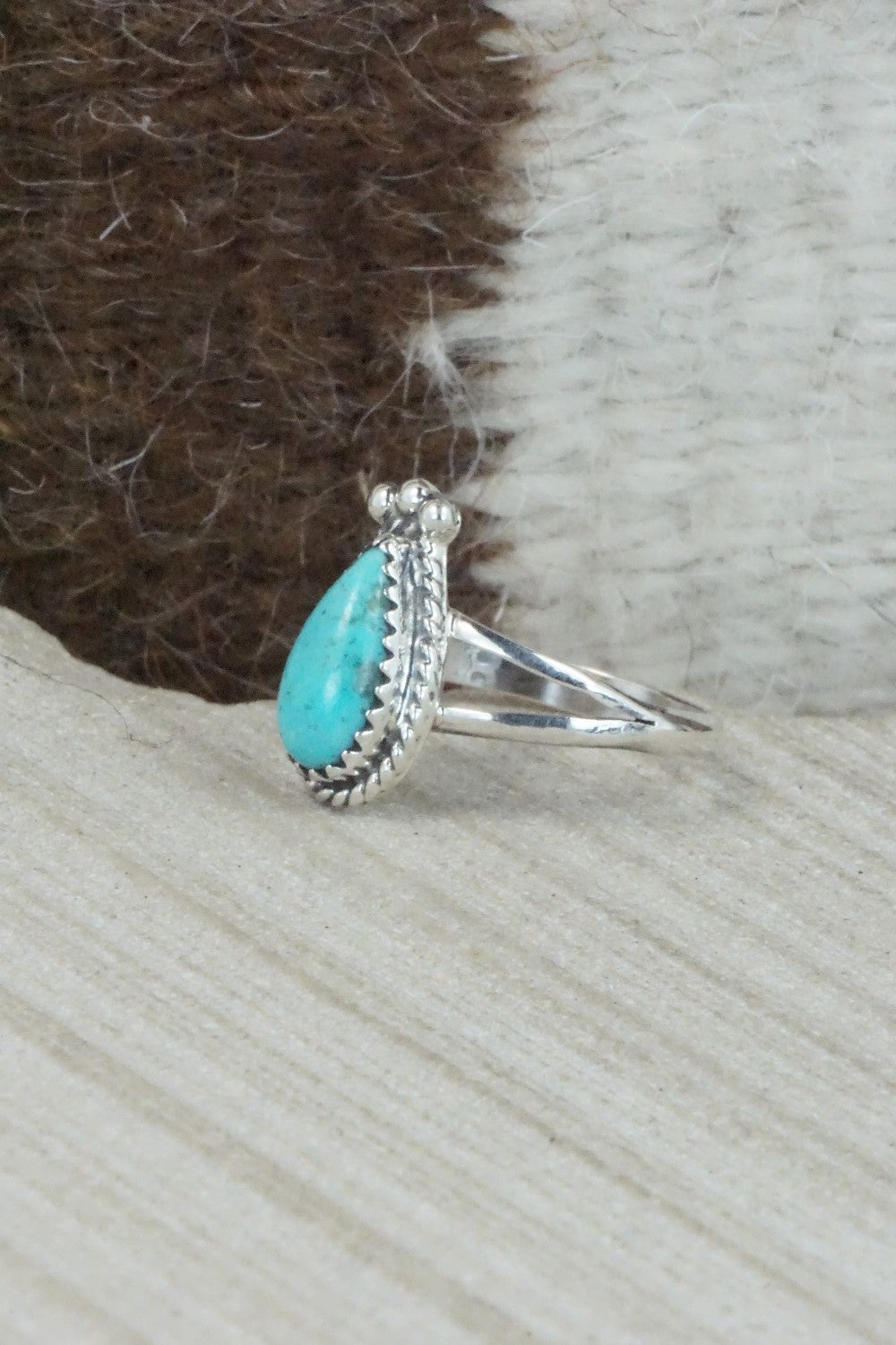 Turquoise & Sterling Silver Ring - Alice Rose Saunders - Size 7.75