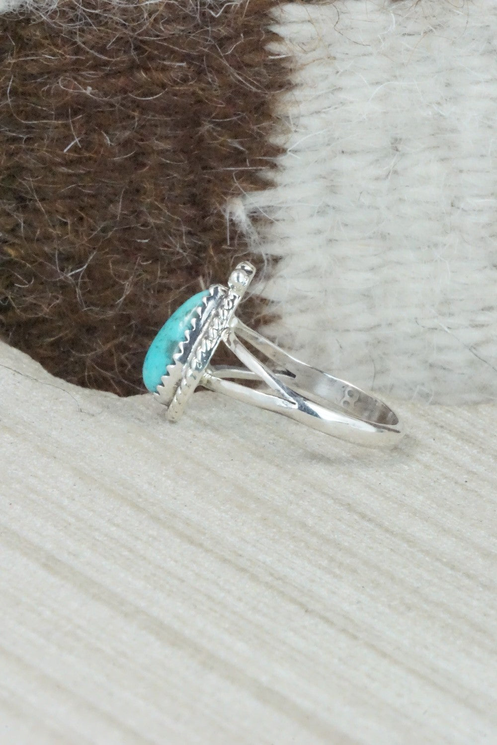 Turquoise & Sterling Silver Ring - Alice Rose Saunders - Size 7.75