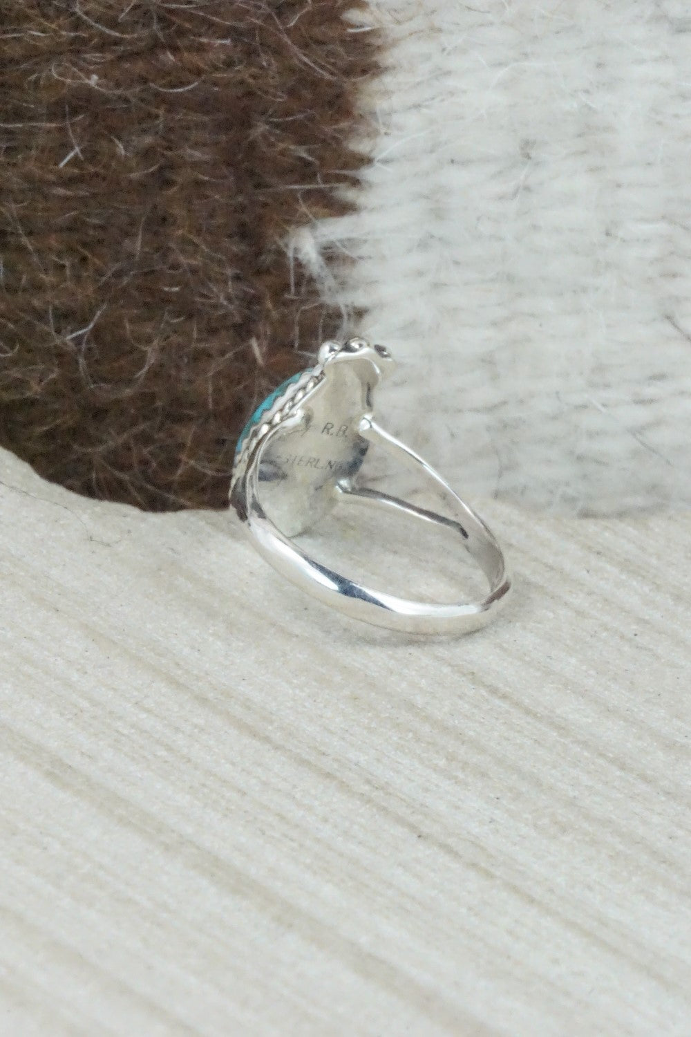 Turquoise & Sterling Silver Ring - Alice Rose Saunders - Size 7.75