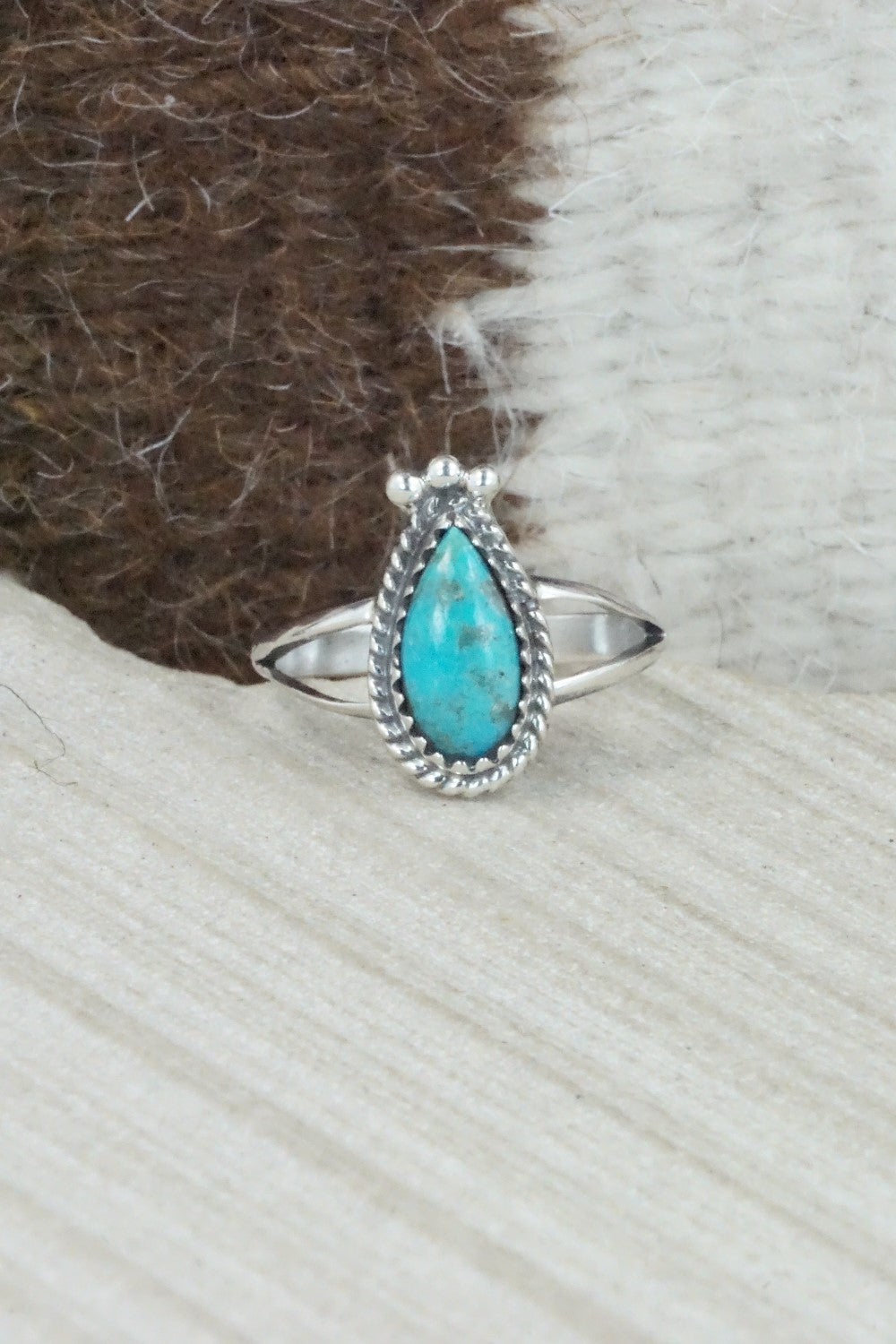 Turquoise & Sterling Silver Ring - Alice Rose Saunders - Size 8.75