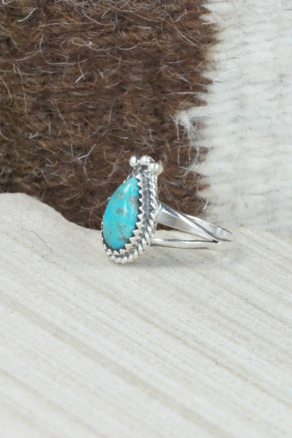 Turquoise & Sterling Silver Ring - Alice Rose Saunders - Size 8.75