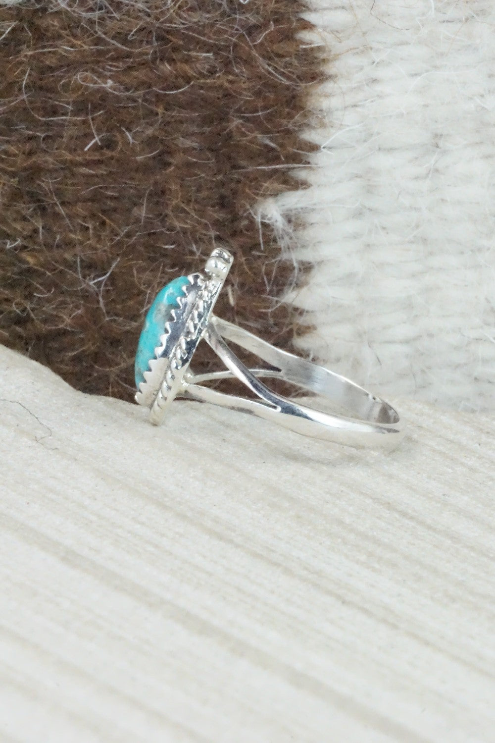 Turquoise & Sterling Silver Ring - Alice Rose Saunders - Size 8.75