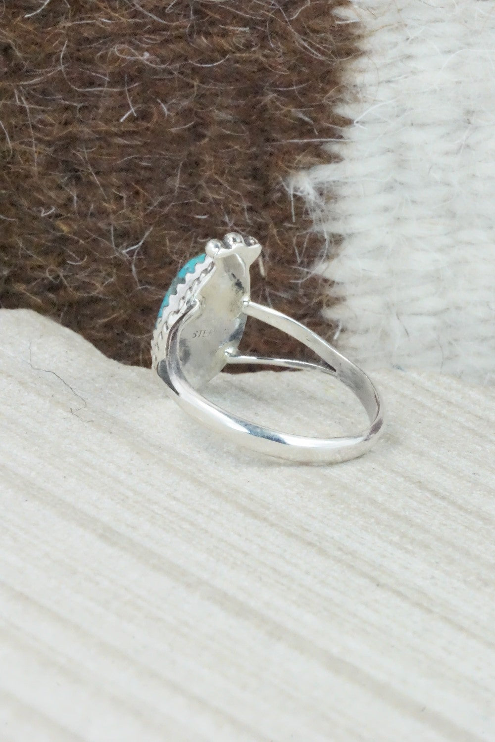 Turquoise & Sterling Silver Ring - Alice Rose Saunders - Size 8.75