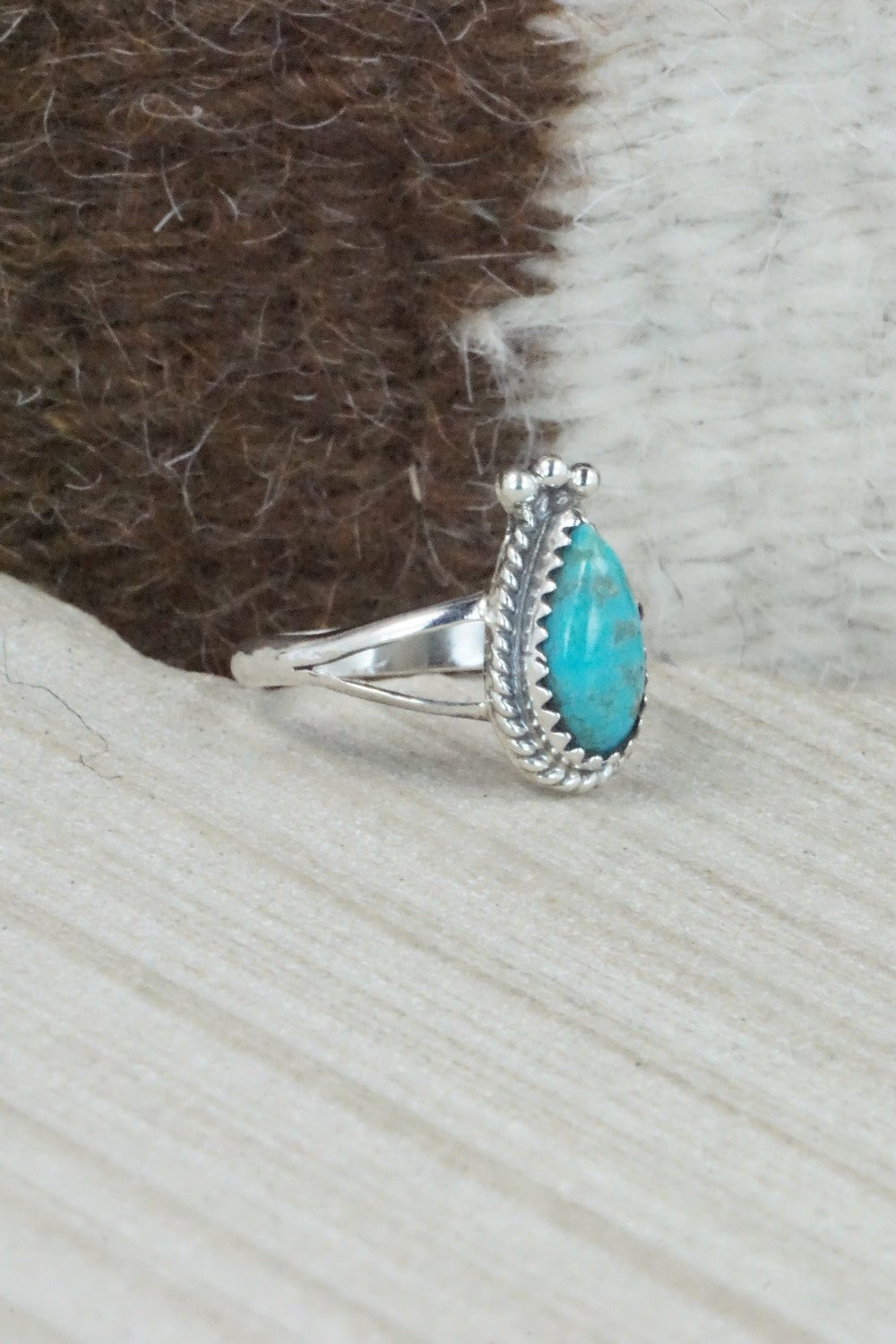 Turquoise & Sterling Silver Ring - Alice Rose Saunders - Size 8.75