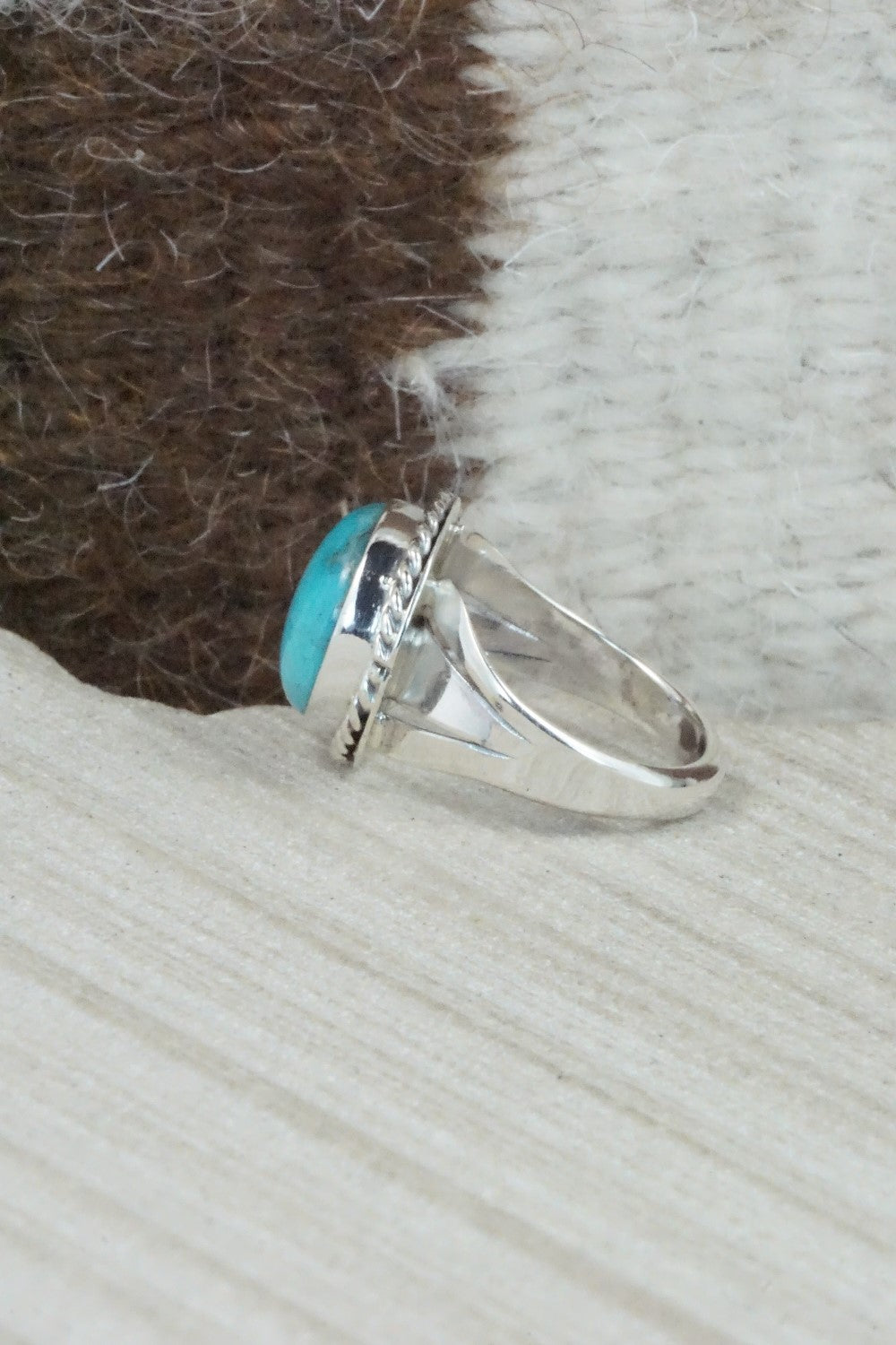 Turquoise & Sterling Silver Ring - Jamie Saunders - Size 6