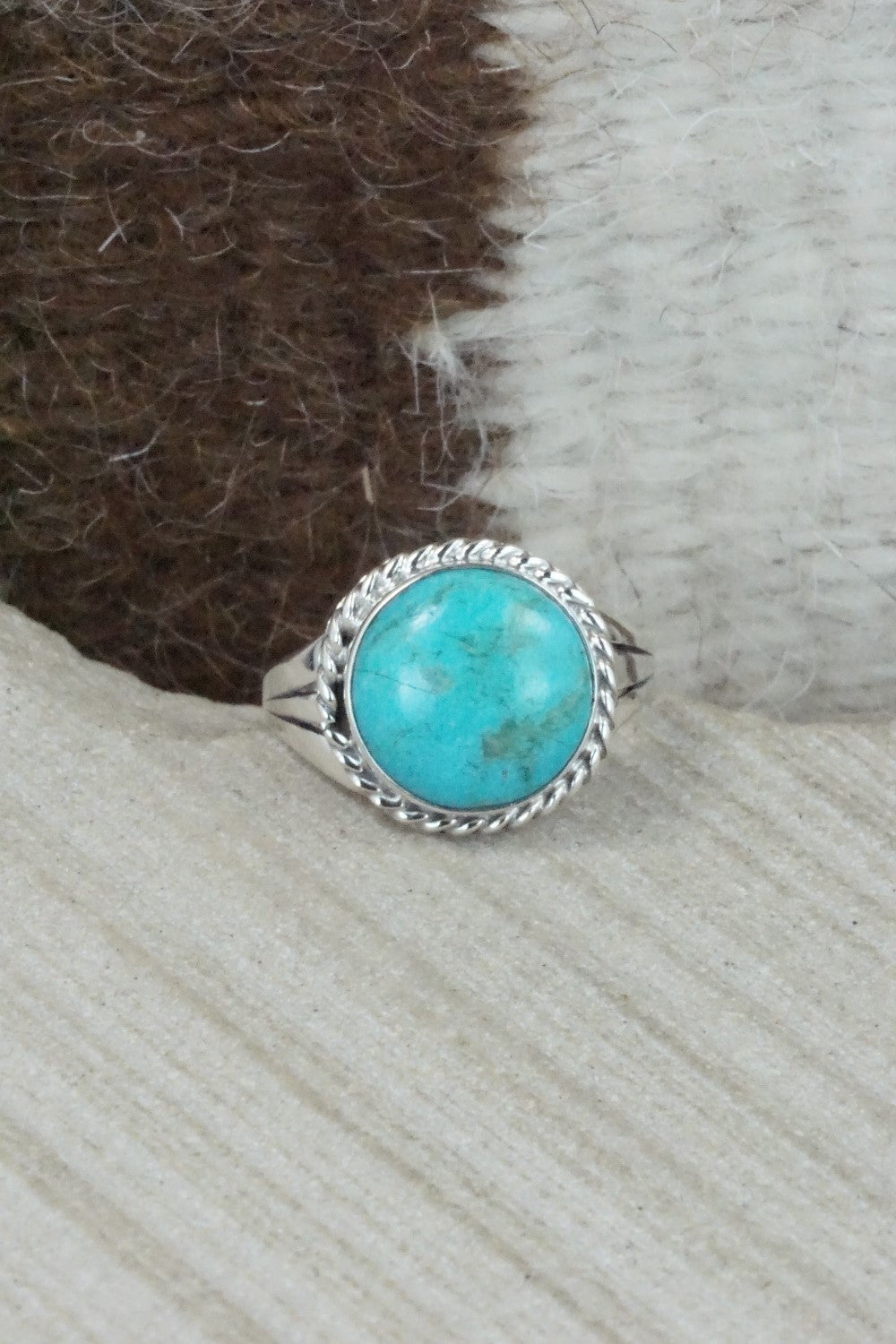 Turquoise & Sterling Silver Ring - Jamie Saunders - Size 6.75