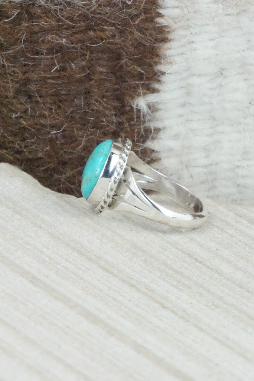 Turquoise & Sterling Silver Ring - Jamie Saunders - Size 6.75