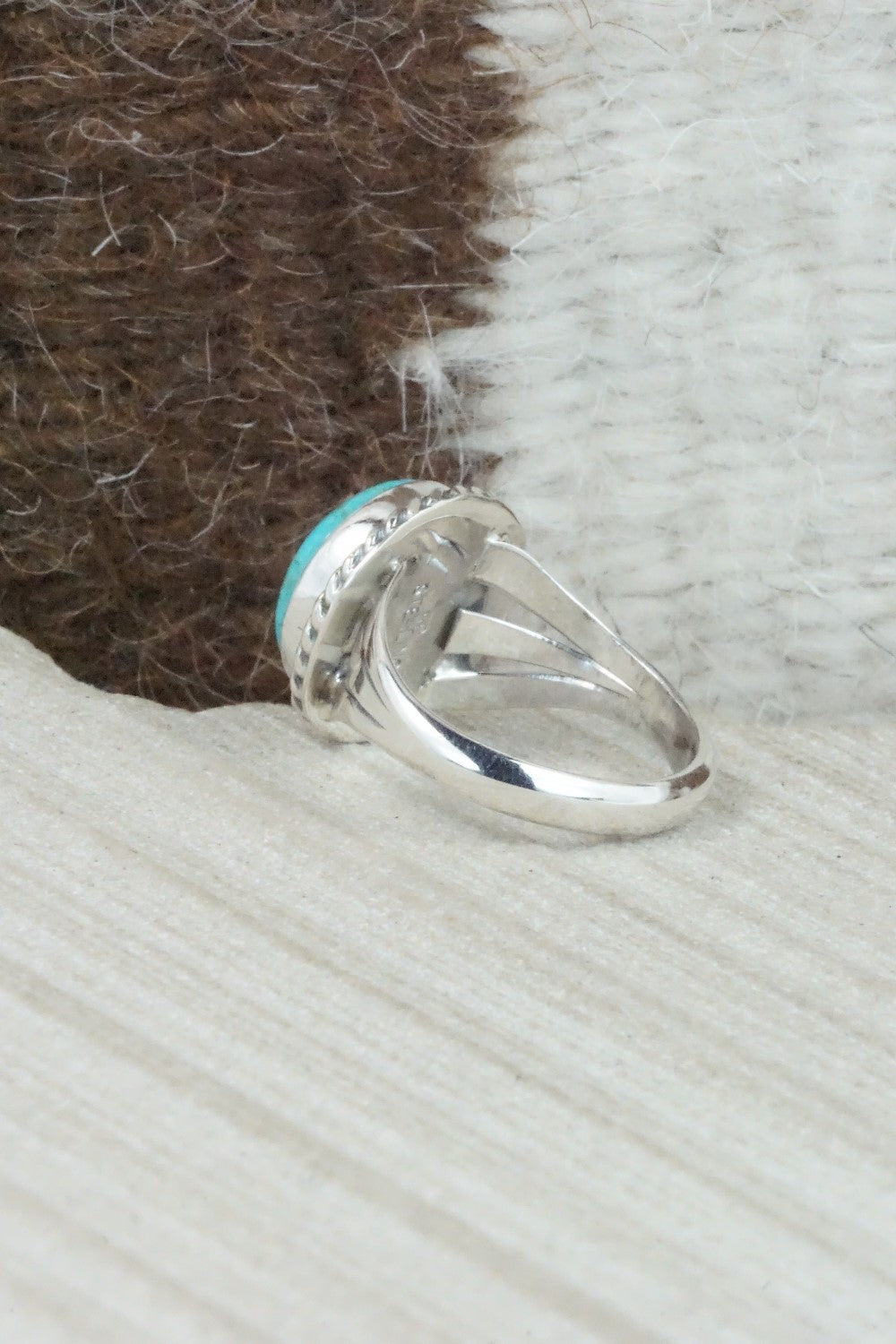Turquoise & Sterling Silver Ring - Jamie Saunders - Size 6.75