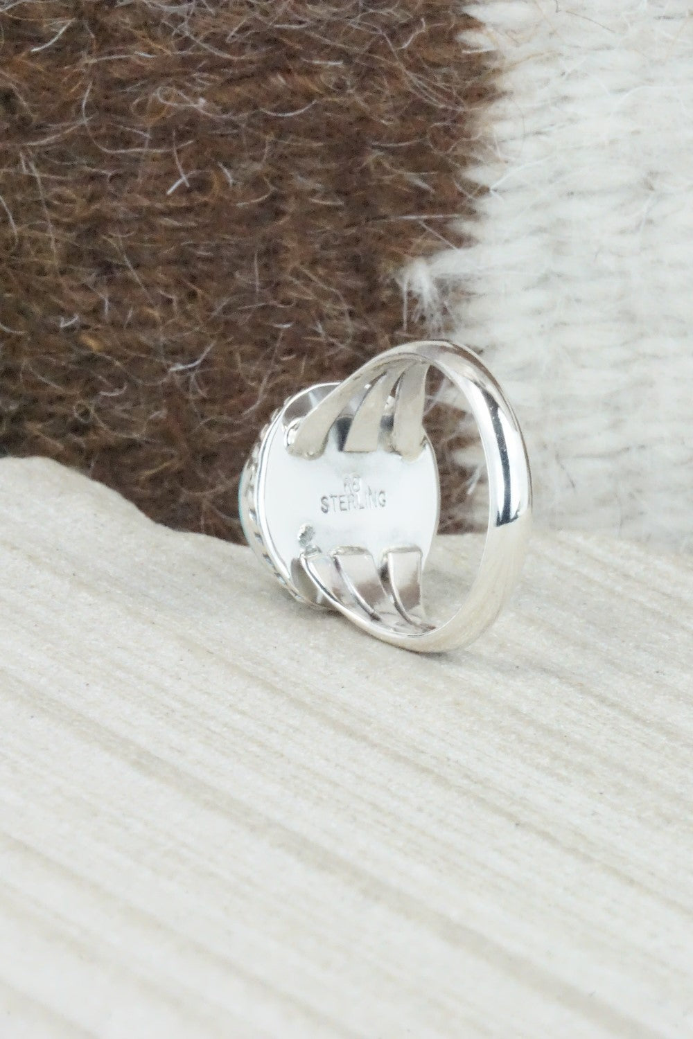 Turquoise & Sterling Silver Ring - Jamie Saunders - Size 6.75