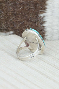 Turquoise & Sterling Silver Inlay Ring - Amy Wesley - Size 6.25
