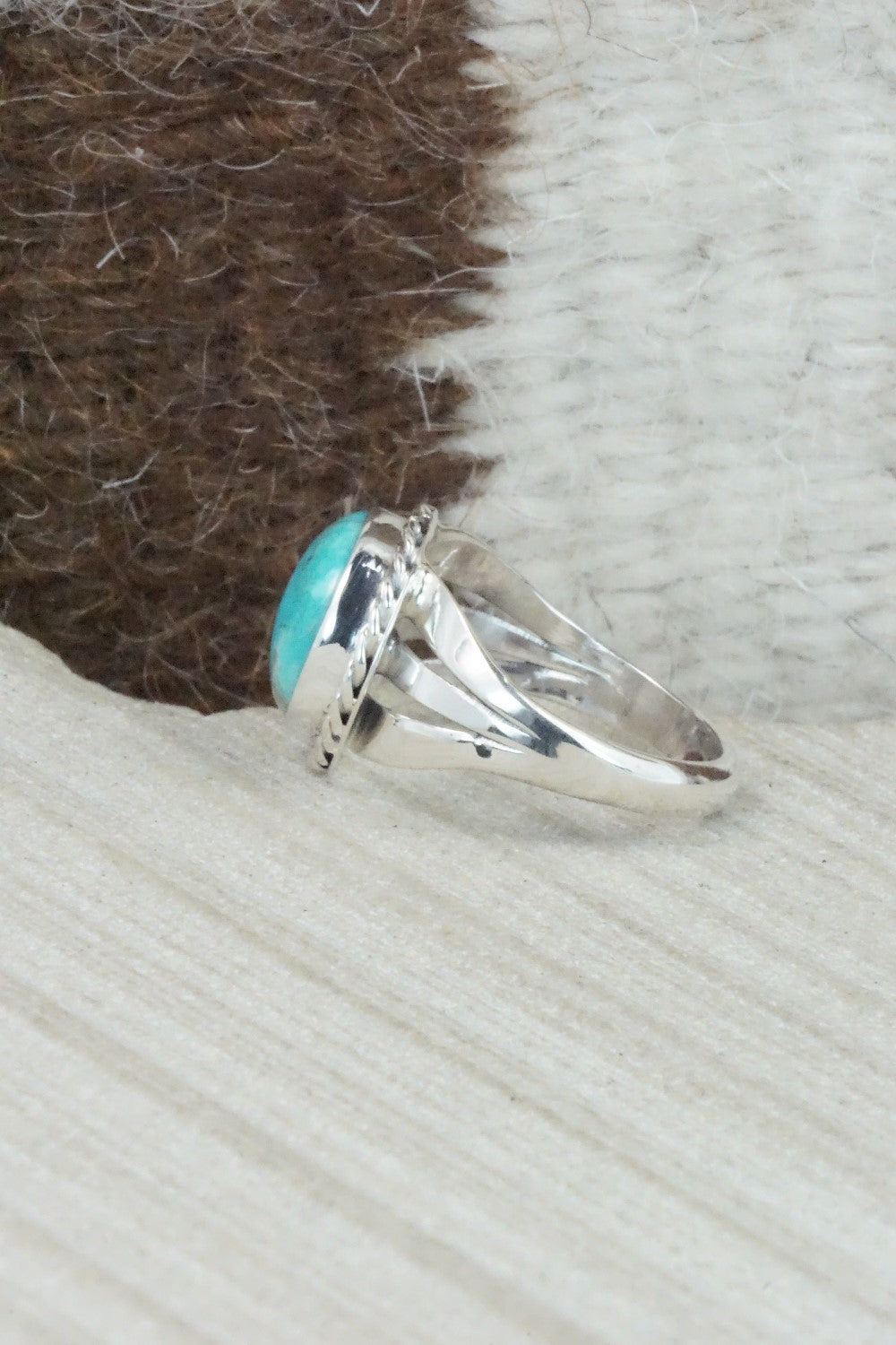 Turquoise & Sterling Silver Ring - Jamie Saunders - Size 7.75