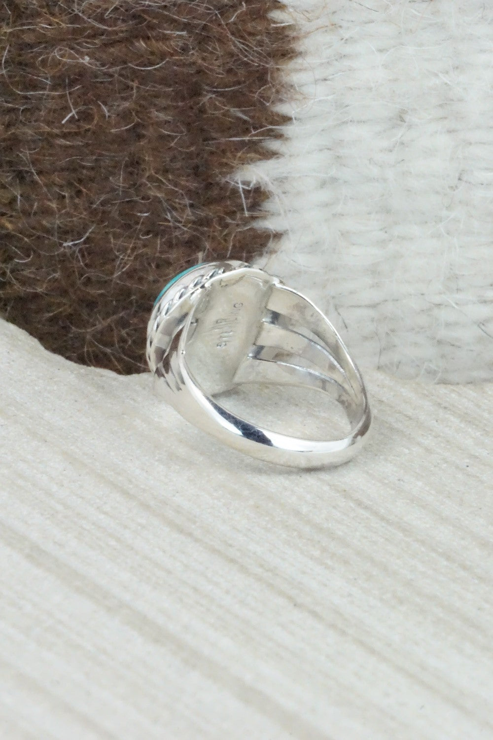 Turquoise & Sterling Silver Ring - Jamie Saunders - Size 7.75