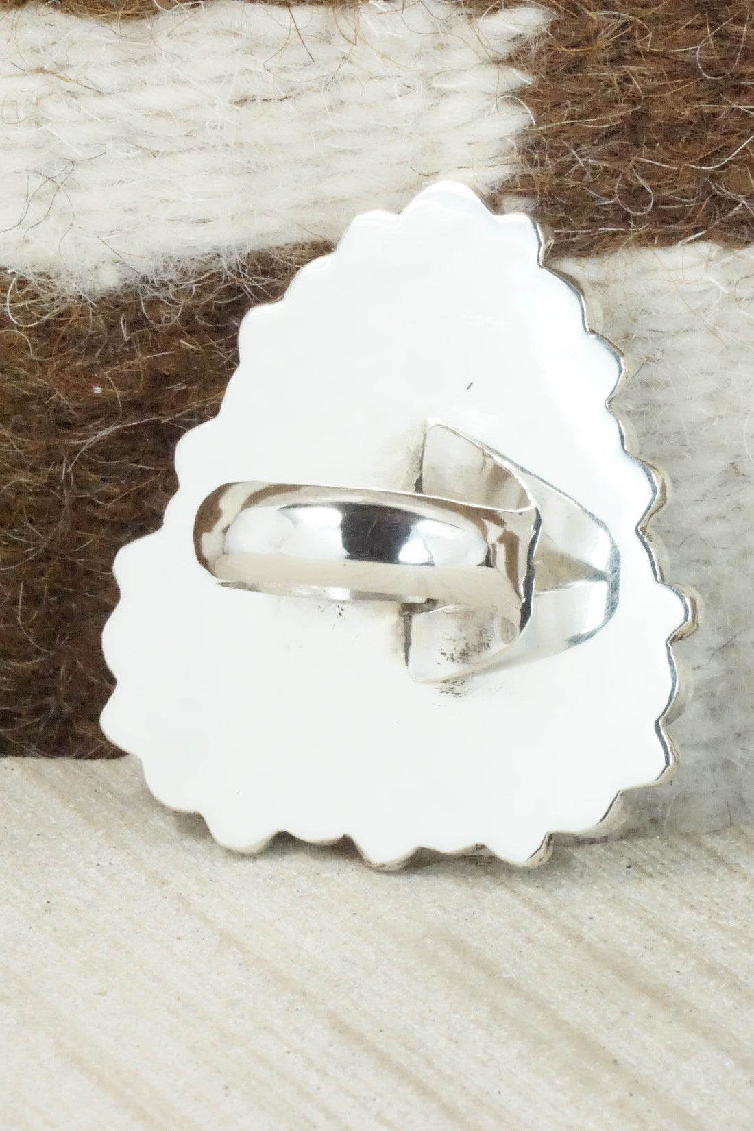 Spiny Oyster & Sterling Silver Ring - Sandra Parkett - Size 8.5 (Adj.)