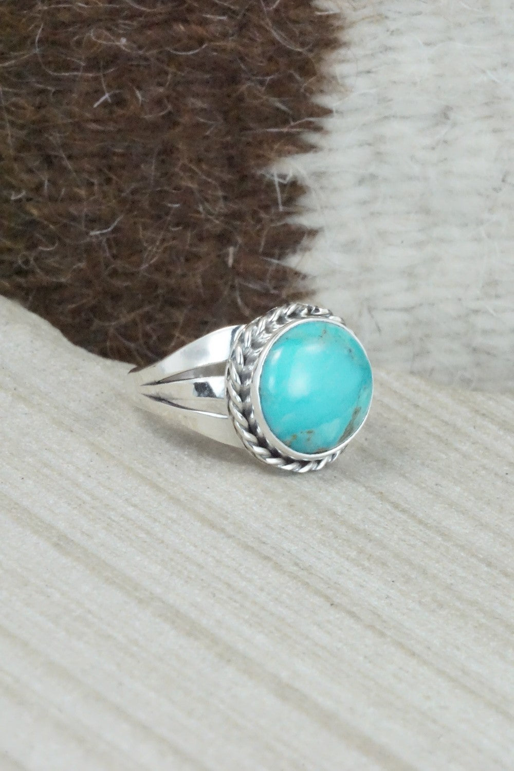 Turquoise & Sterling Silver Ring - Jamie Saunders - Size 7.75