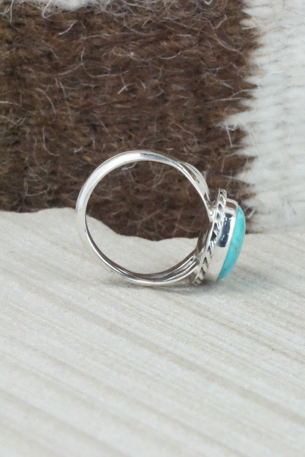 Turquoise & Sterling Silver Ring - Jamie Saunders - Size 7.75