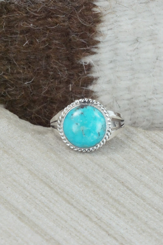 Turquoise & Sterling Silver Ring - Jamie Saunders - Size 8.5