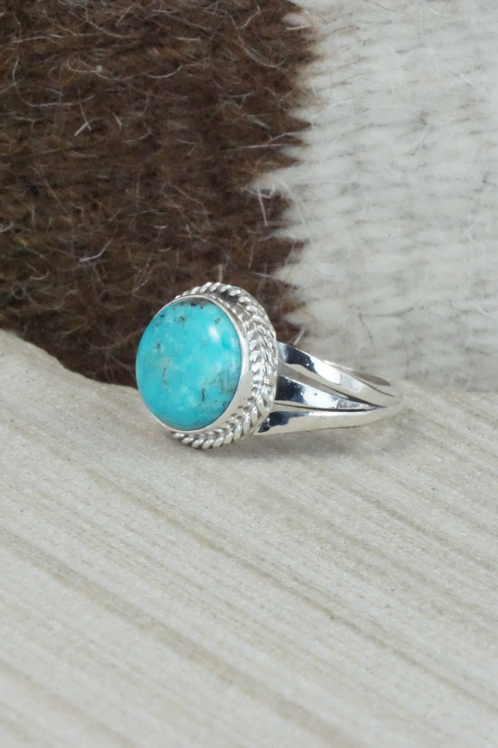 Turquoise & Sterling Silver Ring - Jamie Saunders - Size 8.5