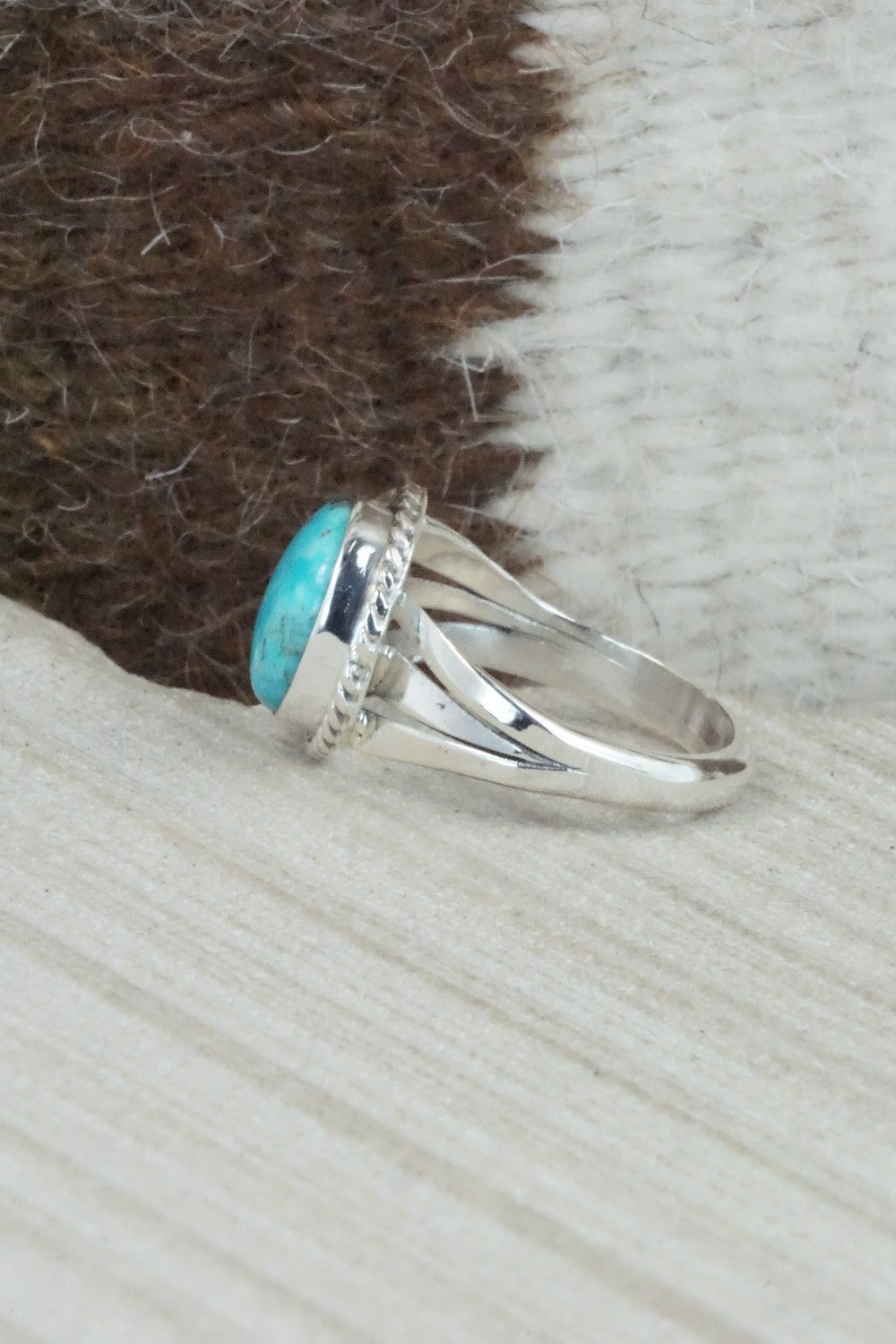 Turquoise & Sterling Silver Ring - Jamie Saunders - Size 8.5
