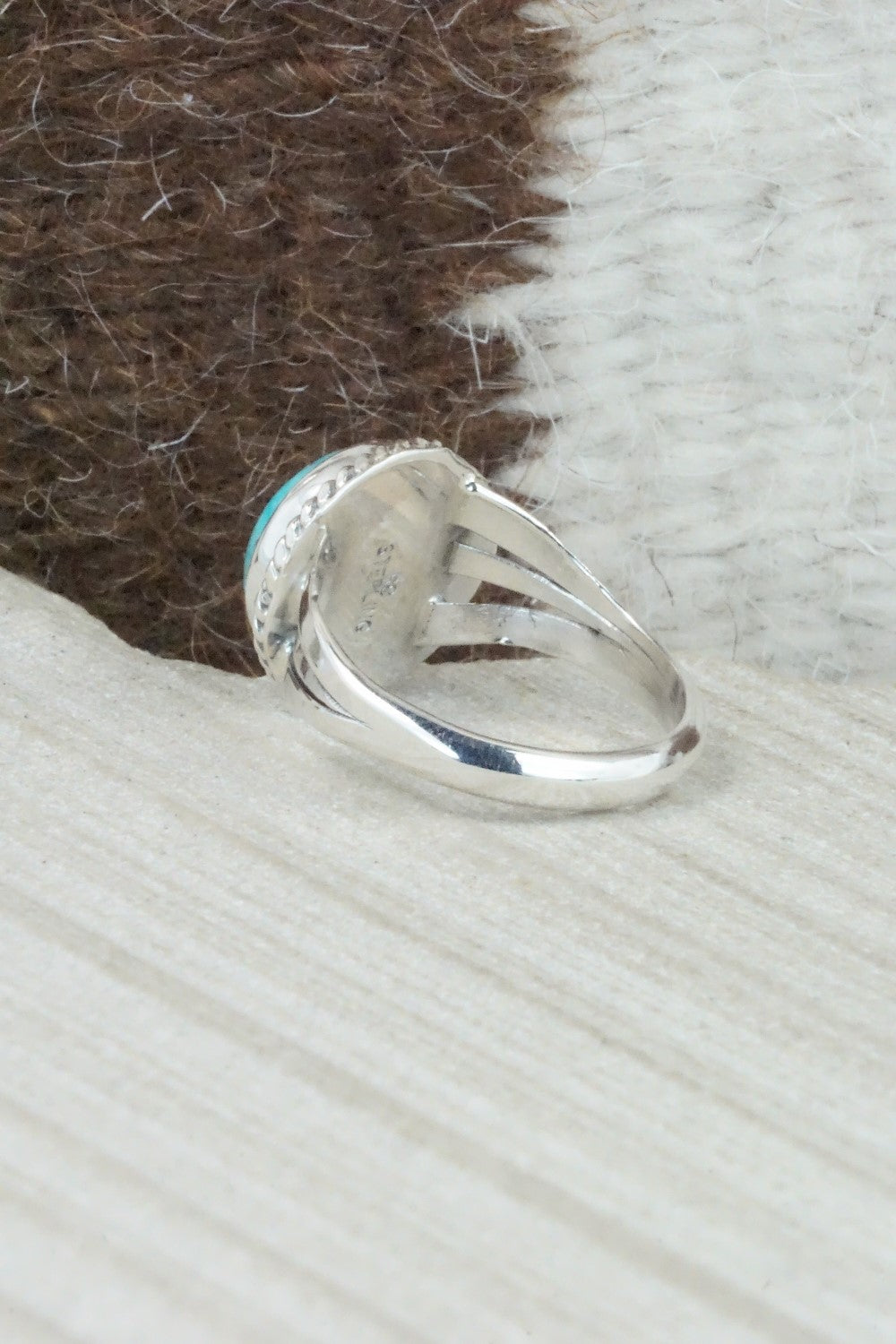 Turquoise & Sterling Silver Ring - Jamie Saunders - Size 8.5
